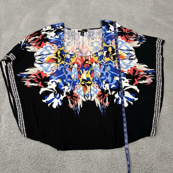 Style&co. Poncho Style Kaftan Blouse Womens Plus 1X Multicolor Geo Print Batwing - Picture 8 of 11